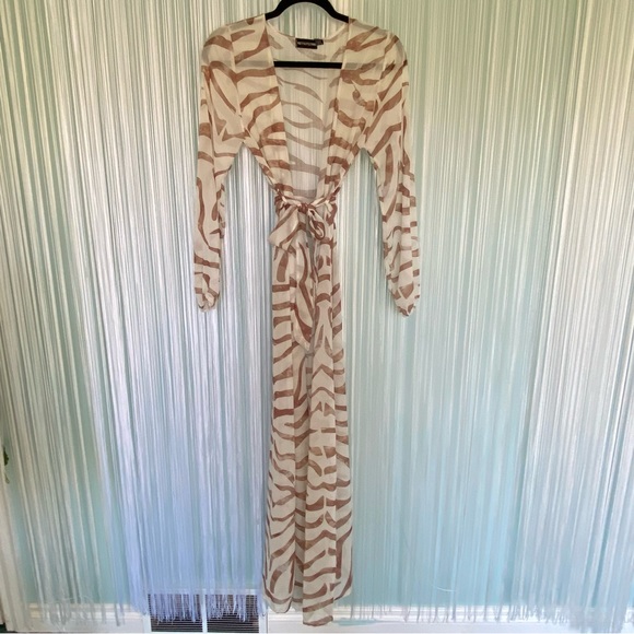 Animal Print Maxi Kimono Size 6 - Picture 11 of 16